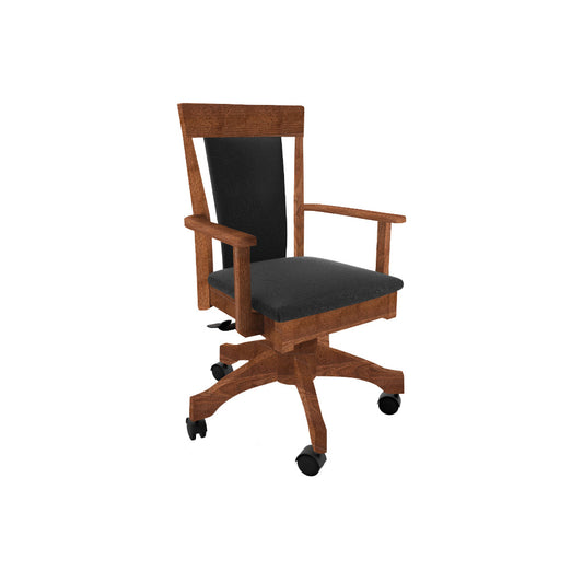 Soho Desk Arm Chair w/ Leather Seat and Back