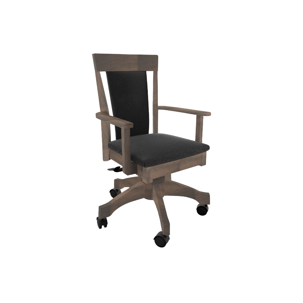 Soho Desk Arm Chair w/ Leather Seat and Back