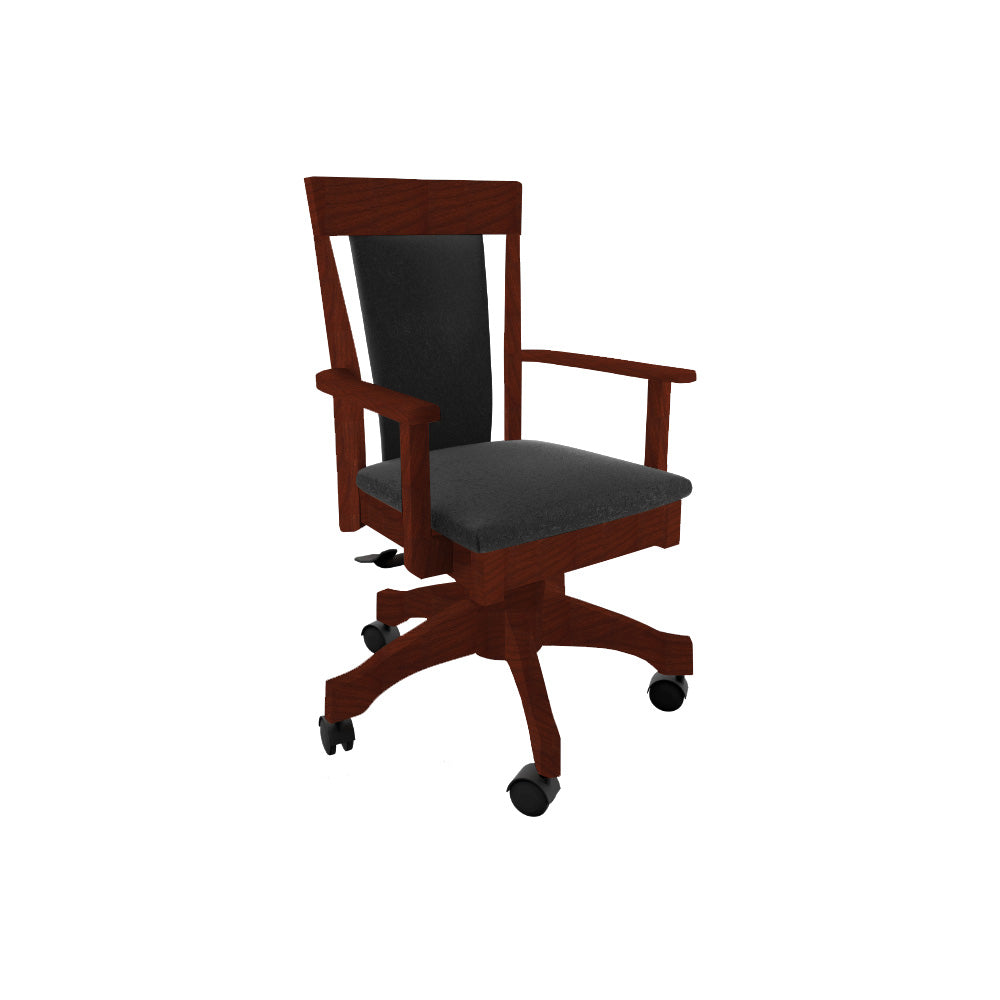 Soho Desk Arm Chair w/ Leather Seat and Back