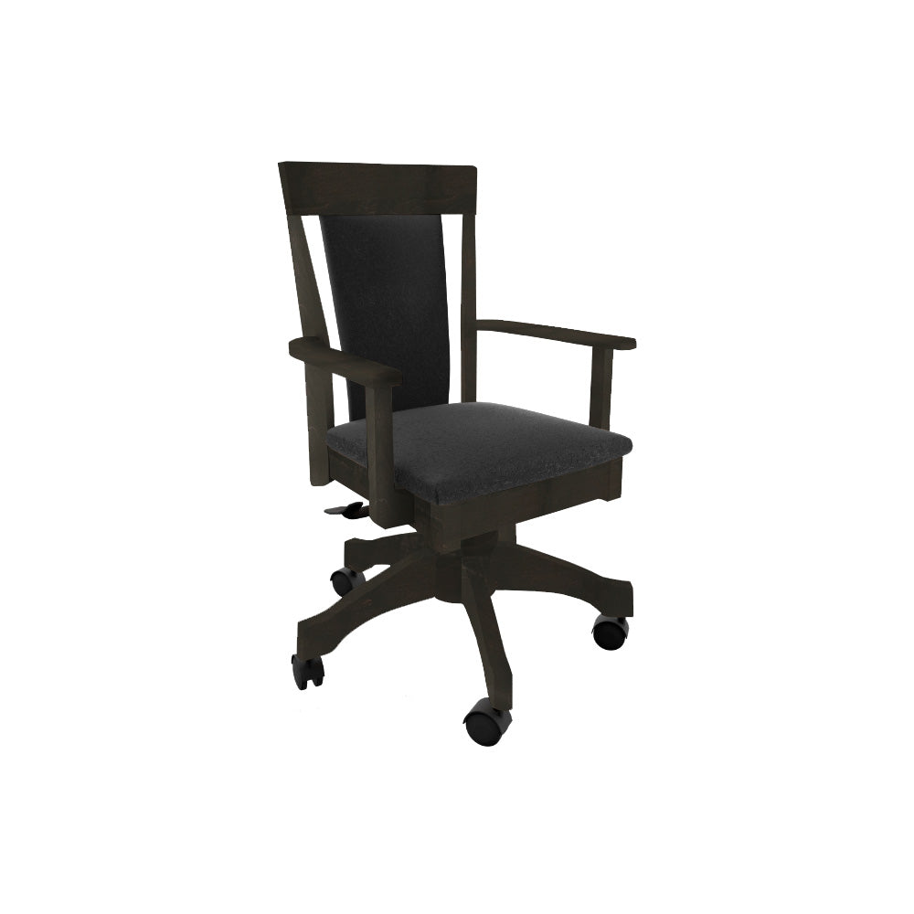 Soho Desk Arm Chair w/ Leather Seat and Back