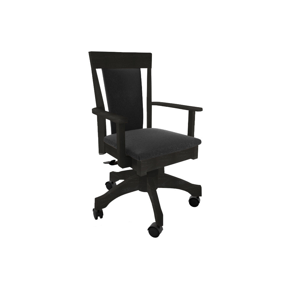 Soho Desk Arm Chair w/ Leather Seat and Back