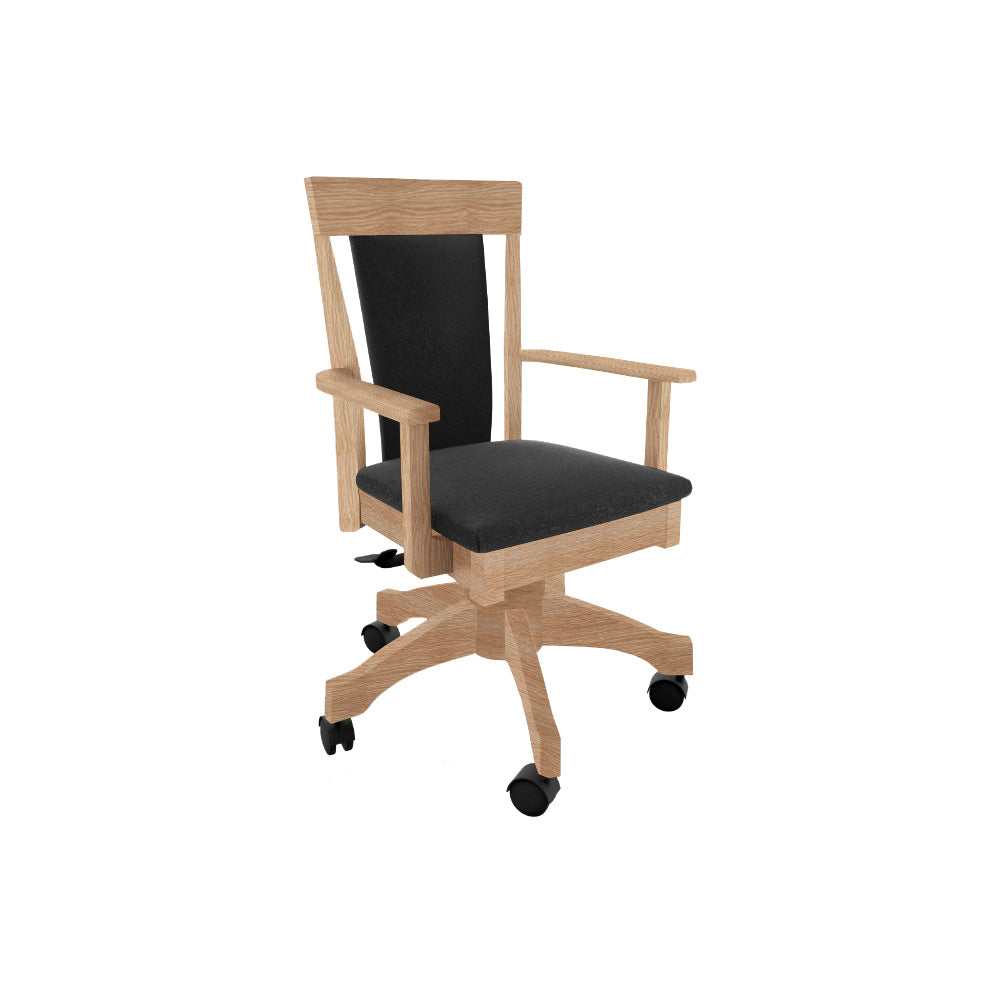 Soho Desk Arm Chair w/ Leather Seat and Back