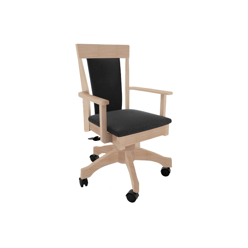 Soho Desk Arm Chair w/ Leather Seat and Back