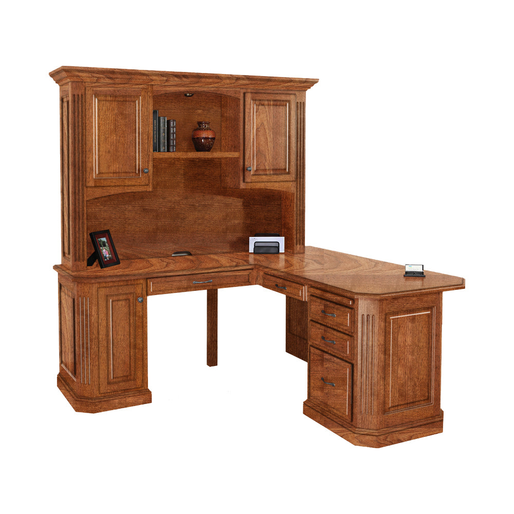 Buckingham Hardwood Corner Desk with Hutch