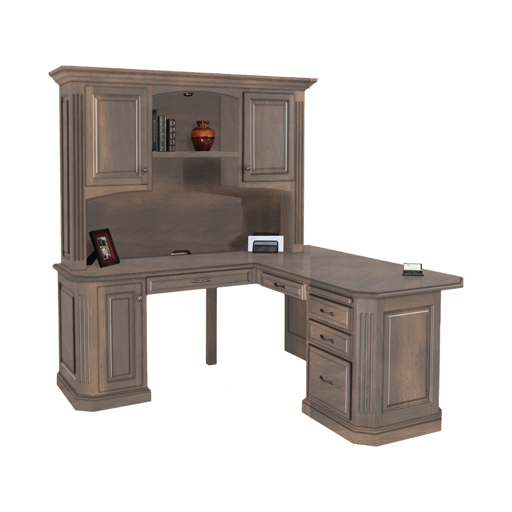 Buckingham Hardwood Corner Desk with Hutch