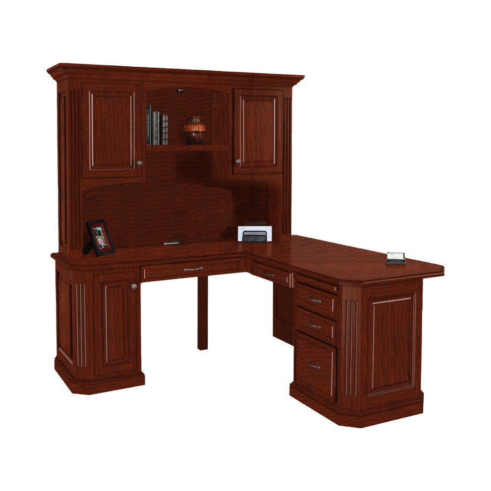 Buckingham Hardwood Corner Desk with Hutch