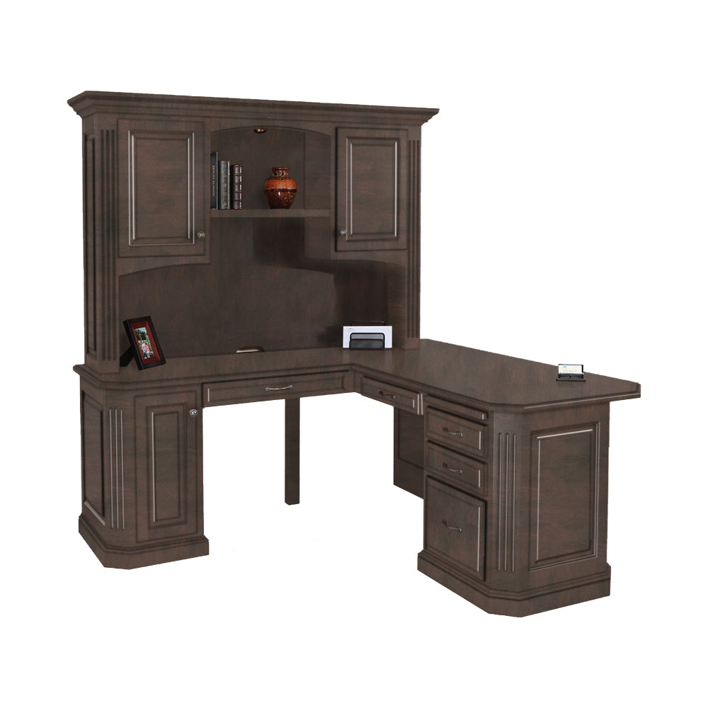 Buckingham Hardwood Corner Desk with Hutch