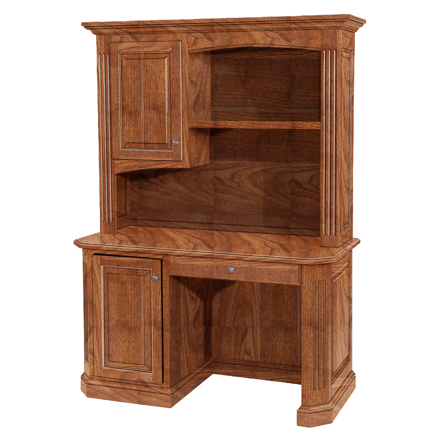 Buckingham Hardwood Work Station with Hutch