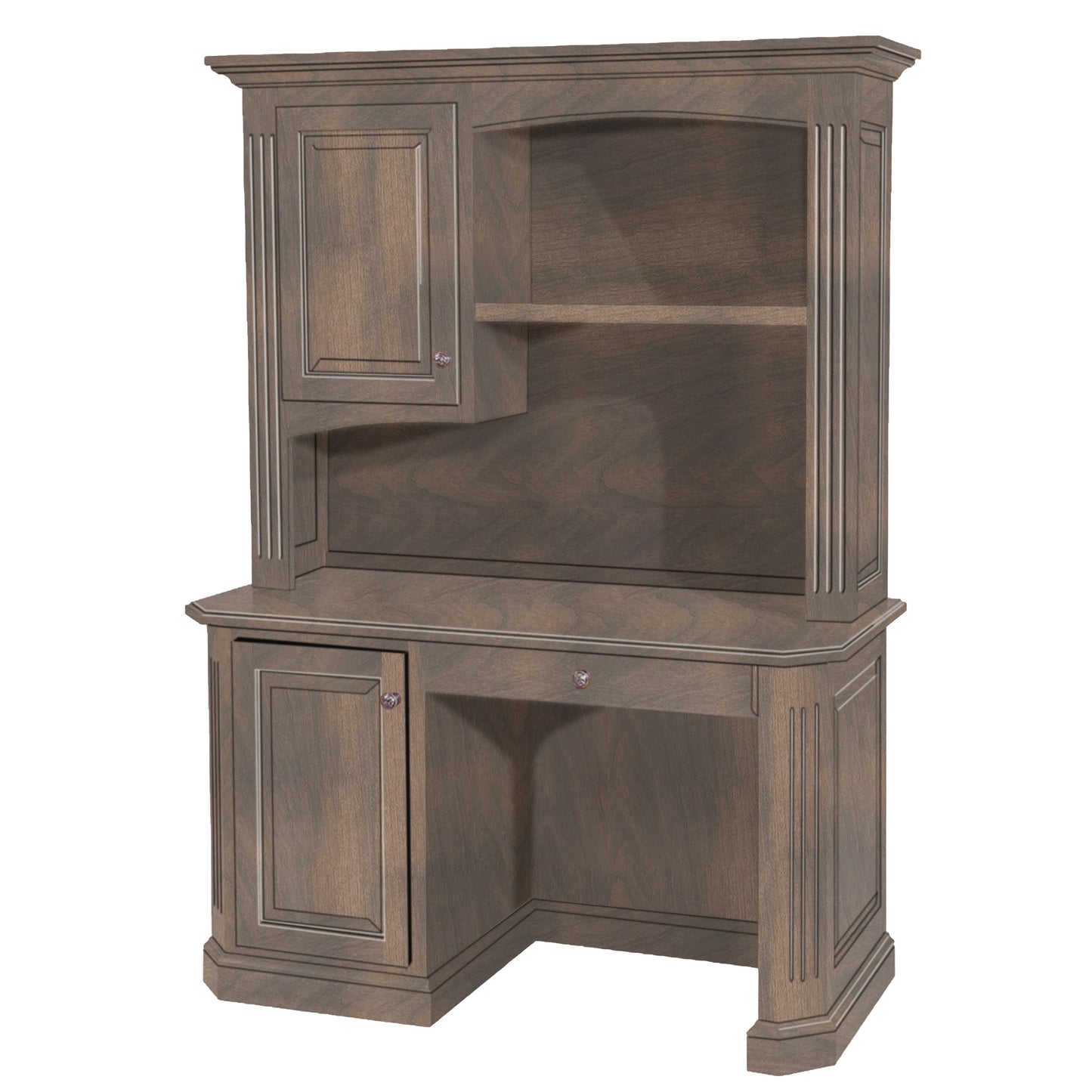 Buckingham Hardwood Work Station with Hutch