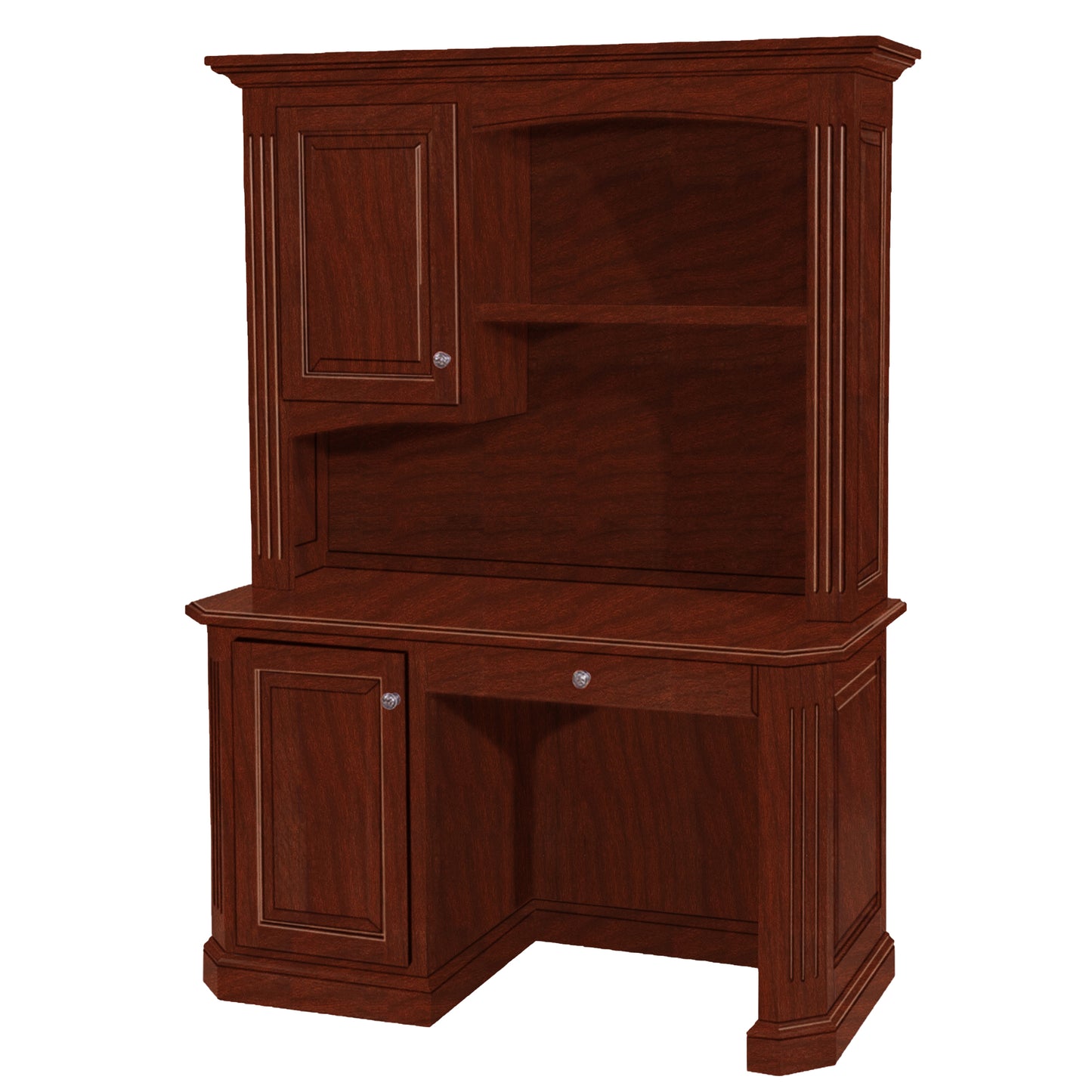 Buckingham Hardwood Work Station with Hutch