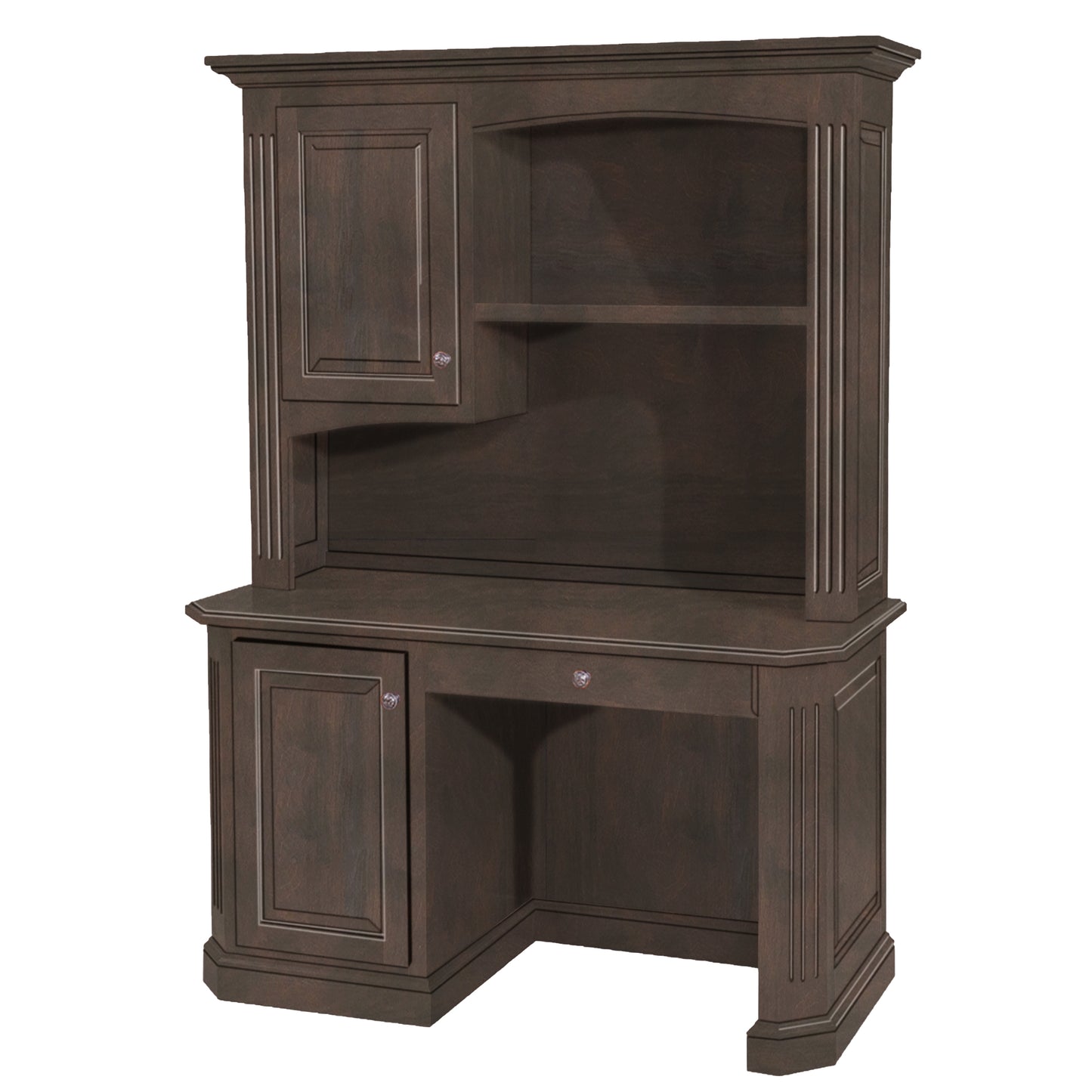 Buckingham Hardwood Work Station with Hutch