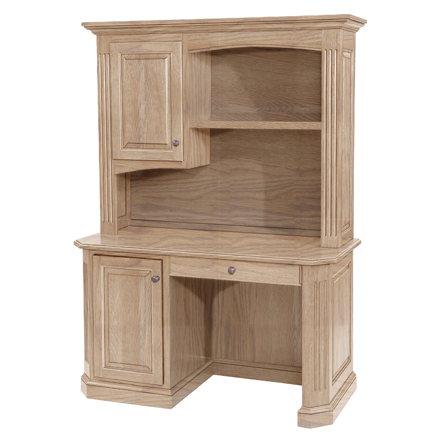 Buckingham Hardwood Work Station with Hutch