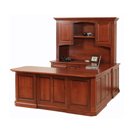 Buckingham Hardwood U-Desk with Hutch