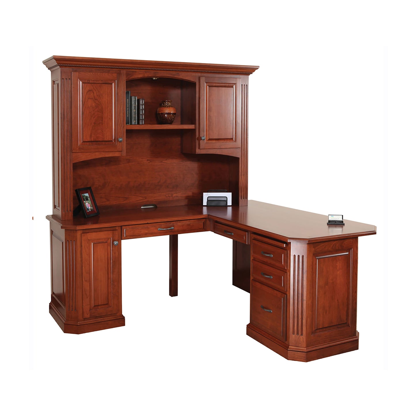 Buckingham Hardwood Corner Desk with Hutch