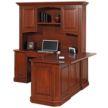 Buckingham Hardwood Corner Desk with Hutch