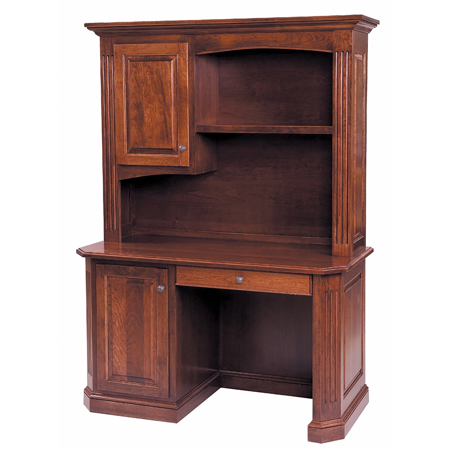 Buckingham Hardwood Work Station with Hutch